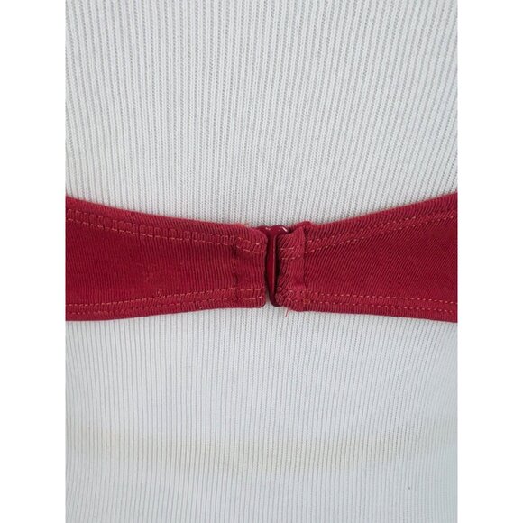 NWT Boutique Strappy Burnt Red Geometric Cutout Cage Front Crop Top Bralette - Picture 8 of 16
